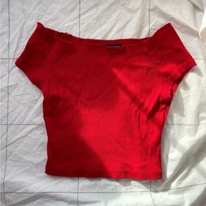 Brandy Melville Off The Shoulder Red Crop Top